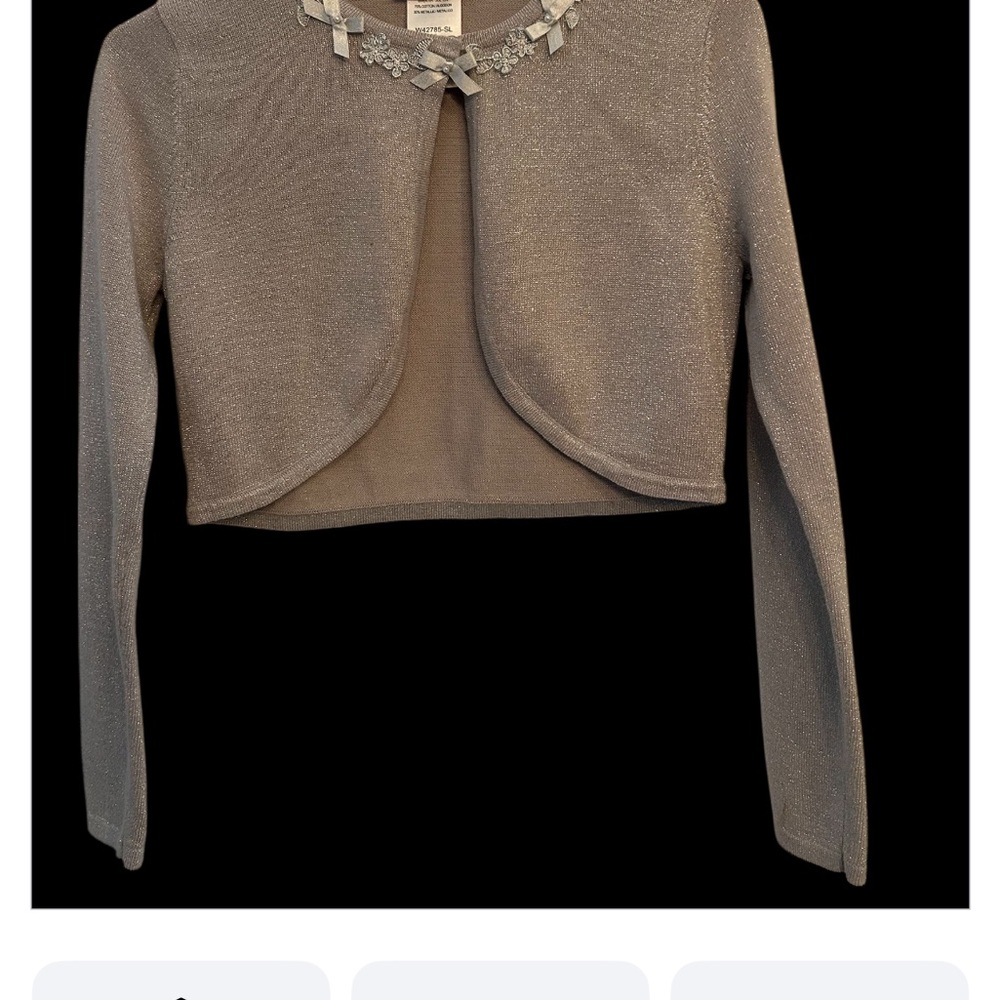 Gray-Silver Girl’s Cardigan girls L